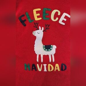 Red Fleece Navidad Llama Pajamas Boys 14-16